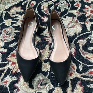 BRAND NEW Black d’orsay pointed toe flats SIZE 9 NWOT